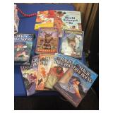 lot of kids books, magic treehouse set, 5 others