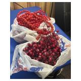 red garland, and berry picks   basement