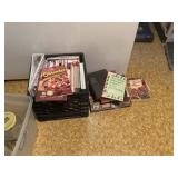 milk crate of cookbooks    basement kitchen