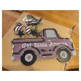 wood sign GOD BLESS AMERICA 16' x 14'