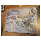 NEW stretch canvas WINTER SCENE lighted