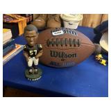 C.J. MOLEY ravens bobble head & NFL football