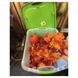 tote/ lid fall decor lighted  garlands, pumpkin,