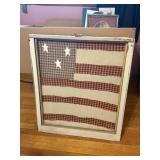 old window frame FLAG pieced fabric 28'x32'