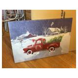 New Stretch canvas christmas truck 24x36'