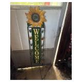sunflower WELCOME metal  sign   back porch