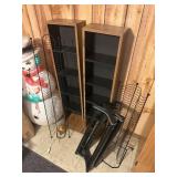 2 wood shelves approx 10'x6'x4,5ft tall & 3 CD