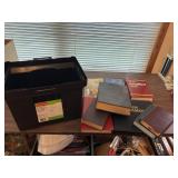 file box of BIBLES.   livingroom