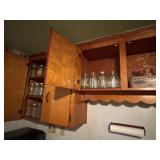 4  shelves of canning jars, pints, quarts, rings
