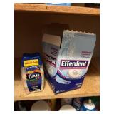 efferdent tablets, new pk of tums