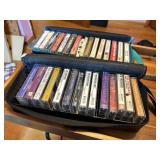 2 cases of cassette tapes country, gospel,