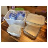 2 NEW 4 USED storage containers with lock lids