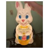 white easter bunny with basket blow mold  works