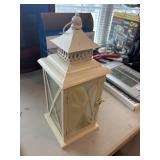 heavy metal white lantern 5.5'x14' tall , candle