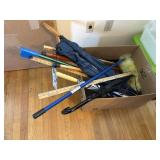 4 large umbrellas, 4 yard sticks, ceiling fan blad