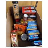 box of groceries, all good dates, lg taco seasonig