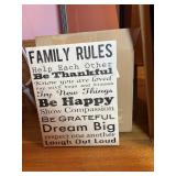 NEW stretch canvas FAMILY RULES 19' X 15'