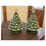 2 ceramic christmas trees light up 8' tall