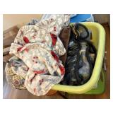 laundry basket small pillow 2 fleece throws,