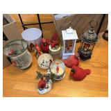 CARDINAL decor, bowl, lights, figuires light up
