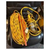 long extension cord, with carrier, and work light