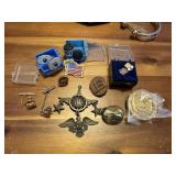 mens tie tac, cuff link sets, GROVE, U.S. ARMY