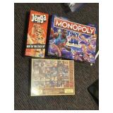 JENGA, monopoly space jam, and new advent