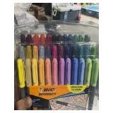 set of 36 bic permanent fine bold color markers,
