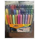 set of 36 bic permanent fine bold color markers,
