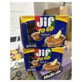 2 JIF  to go crunchy peanut butter 8@ exp 2/26
