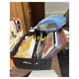 tote, 2 mop heads, 1 cloth, medium gloves, binder