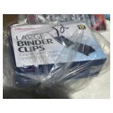 12 large binder clips black