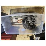 xlarge tote/lid, pruners, shears, 2 water hoses,