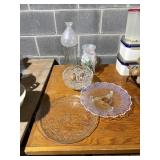 blue footed plate, christmas plate and large