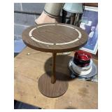 wood side table, 15.5' x 20' tall