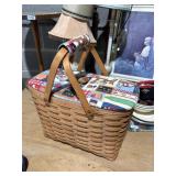 LONGABERGER magazine basket, handle cover