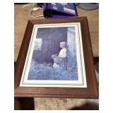 framed print A. SCHRING,  20' x 26' girl/ barn