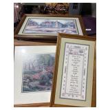 2 home interior framed prints & bless this house
