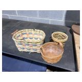 1993 LONGABERGER basket & 2 other woven baskets