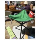 triangular camp chair, folds with carry handle