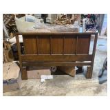 full size wood headboard with rails