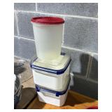 2 tupperware modular mates with flip lids, &