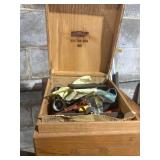 Wood box full of electrical supplies