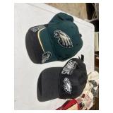2 PHILADELPHIA EAGLES baseball caps, used