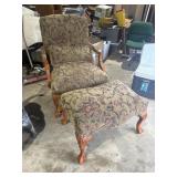 vintage upholstered chair and ottoman beautiful