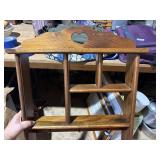 wood tinket shelf, 19'x 23'x4' deep