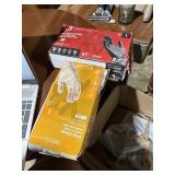 100 ct large vinyl gloves & 100 black nitrile