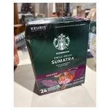 24 k cups starbucks, sumatra exp 9/26
