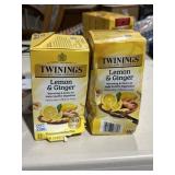 2 boxes twinings lemon & ginger 25ct@ exp 7/28