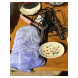 2 nice hand warmers, soap dish, ironing brush